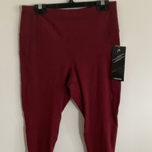 Head Red Leggings High-Rise Stretchy Athletic Wear